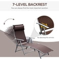 thumbnail image 3 of Outsunny Outdoor Folding Chaise Lounge Chair, Portable Lightweight Reclining Sun Lounger with 7-Position Adjustable Backrest & Pillow, Brown, 3 of 8