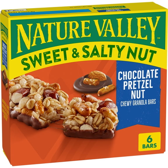 Nature Valley Granola Bars, Sweet and Salty Nut, Chocolate Pretzel Nut, 6 Bars, 7.4 oz