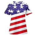 thumbnail image 5 of Camisas de Manga Corta para las Mujeres Impresión Cuello Redondo Suéter Encaje Camisa, Blusa de Verano Casual para las Mujeres, 5 of 5