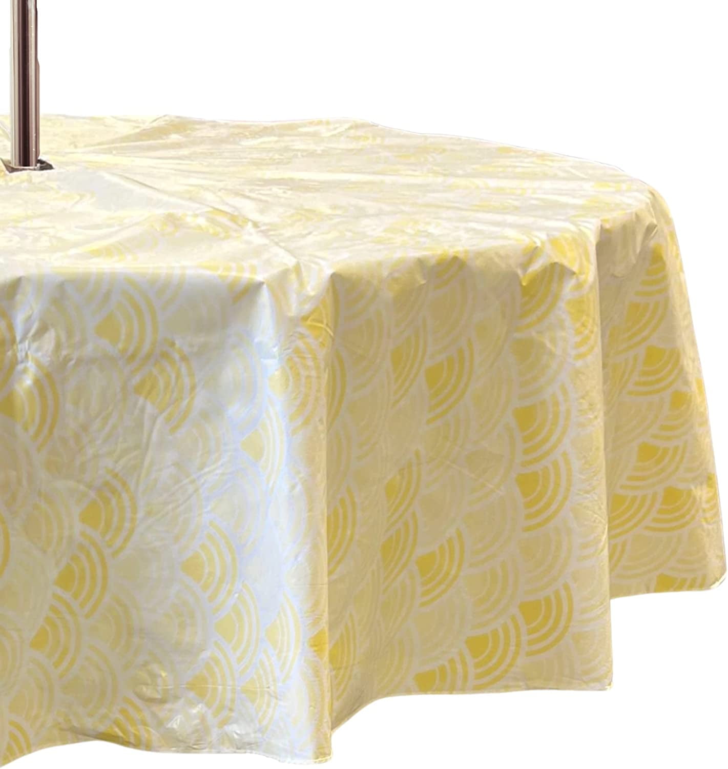 Serafina Home Outdoor Summer Geometric Waves Patio Table Umbrella Vinyl Tablecloth, Umbrella