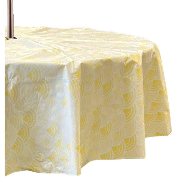 Serafina Home Outdoor Summer Geometric Waves Patio Table Umbrella Vinyl