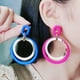thumbnail image 2 of Pendientes de acrílico con costura hueca y círculos de 12 colores de arcoíris, pendientes personalizados de moda exagerada, pendientes para mujer, 2 of 4