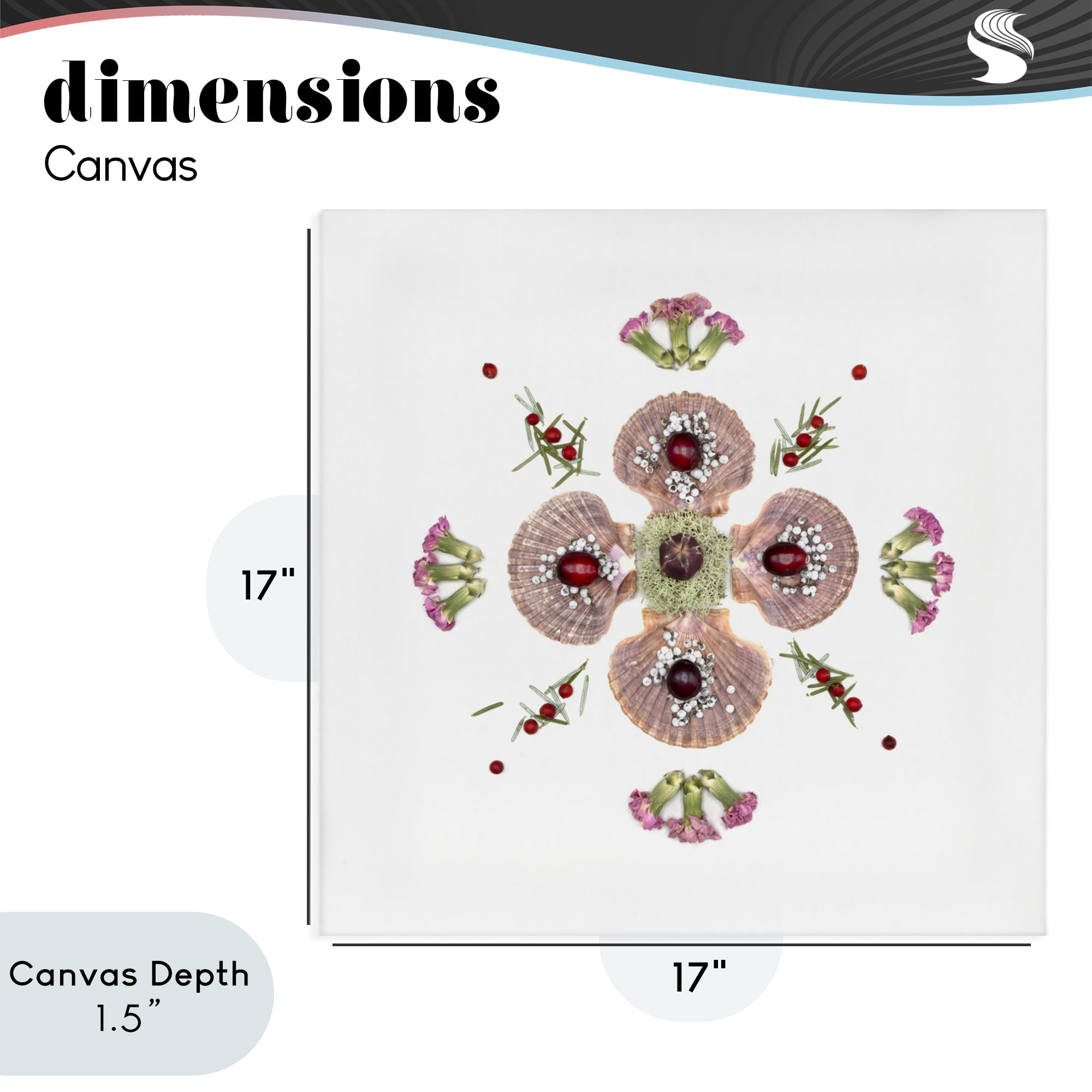 Stupell Industries Clam Shells & Botanicals Pattern Canvas Wall Art, design by Beth Adoette