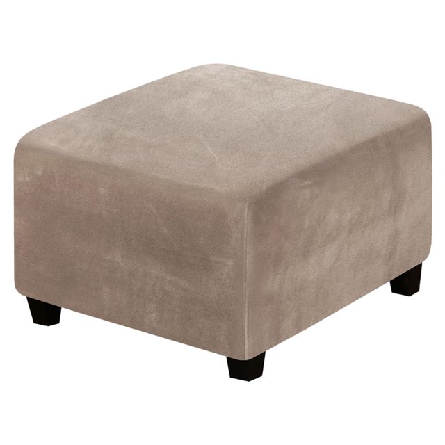 Housses Carrées Extensibles Élastiques Pouf Repose-Pieds Protection Siège Unique Canapé Repose-Pieds Marron A