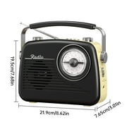 UMUTOO Portable Radio AM FM SW, Small Vintage Retro Radios with Headphone Jack, Rechargeable Battery Bluetooth Speaker, for Home, Outdoor, Gifts, Elderly