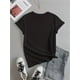 thumbnail image 2 of WITCH Letter Print T-shirt, Short Sleeve Crew Neck Casual Top For Summer & Spring, Women's Clothing, 2 of 6
