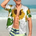thumbnail image 7 of Sikiie Plump Sunflower And Sketch Print Men's Hawaiian Shirt, Summer Beach Button Pocket Short Sleeve T-Shirt,XX-Large, 7 of 7