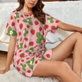 thumbnail image 4 of Sikiie Strawberries Womens Pajama Sets Short Sleeve Top With Pants Sleepwear 2 Piece Lounge SetXX-Large, 4 of 6