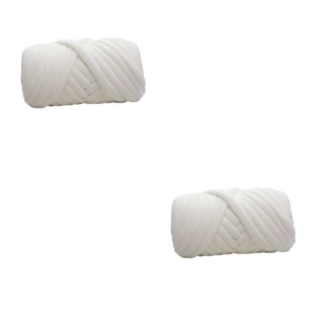 Yuarrent Manta de punto voluminosa para mascotas y mantas DIY, cojines, soporte de hilo para proyectos de artesanía, tejido voluminoso blanco Blanco 500g 2Conjunto