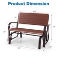 thumbnail image 3 of Costway Outdoor Patio Swing Porch Rocker Glider Bench Loveseat Garden Seat Steel New Brown, 3 of 9