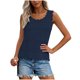 thumbnail image 5 of Camisola Beige Tops para las Mujeres Encaje Punto sin Mangas con Nervaduras Relajado Ajuste, Tela Abierta Sólida, Escote Escarpado / Doblado, 5 of 8