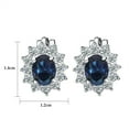thumbnail image 5 of Yoursfs Sapphire Clip on Earrings for Women Platinum Plated Blue Austria Crystal CZ Trendy Jewelry Wedding, 5 of 7