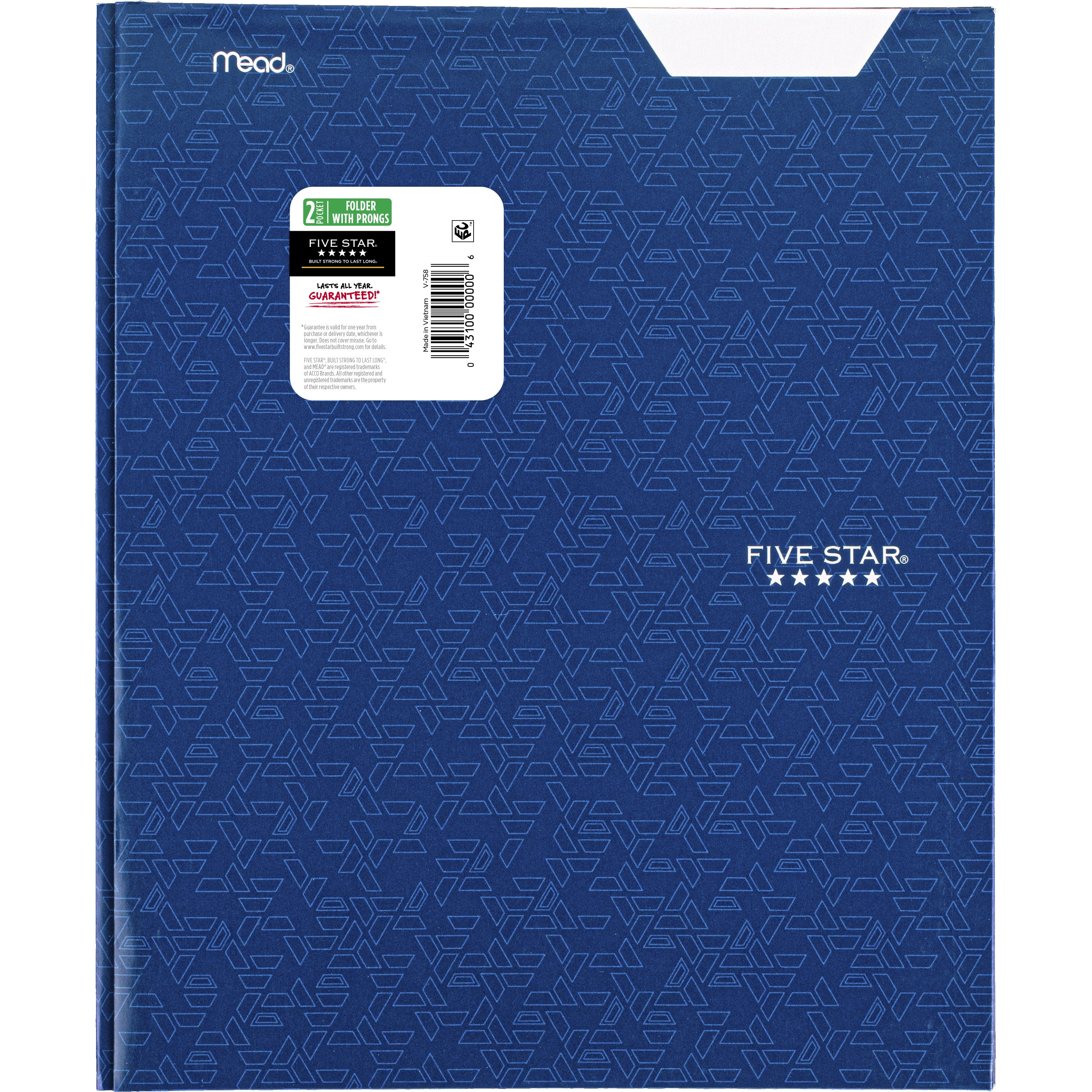 (2 pack) Five Star Pocket and Prong Paper Folder, Pacific Blue (340020E-WMT22)