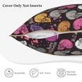 thumbnail image 5 of Susaid Halloween Skeleton Print Velvet Throw Pillow Covers Home Art Deco Pillowcase Square Pillow Case Cushion Cover for Bed Sofa Living Room Car Indoor and Outdoor-18"x18", 5 of 8