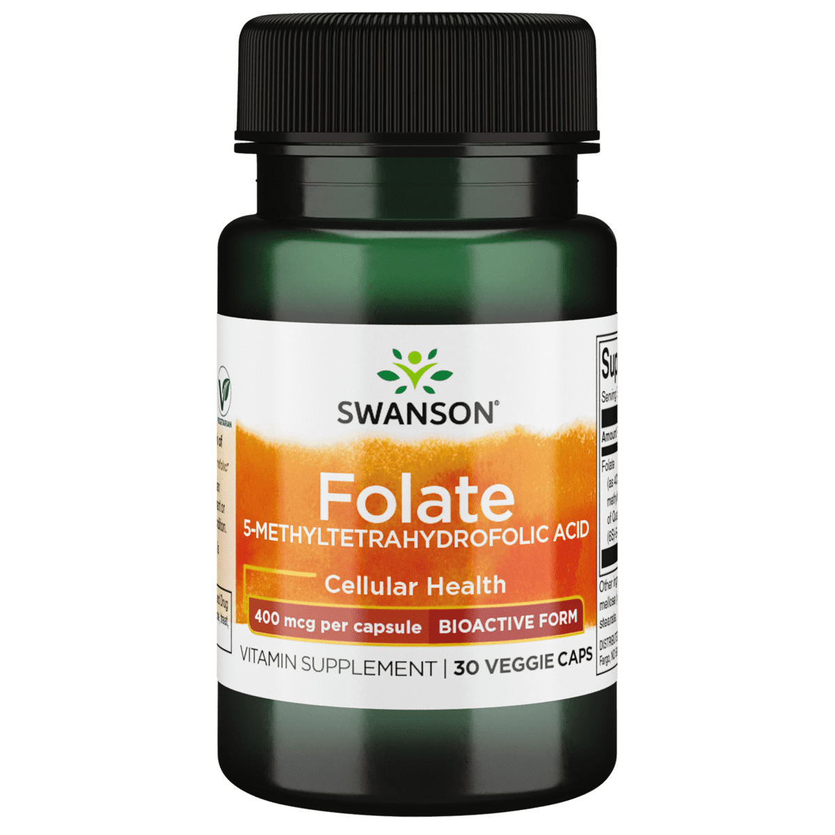 Swanson Folate (5-Methyltetrahydrofolic Acid) 400 Mcg 30 Veggie Capsules