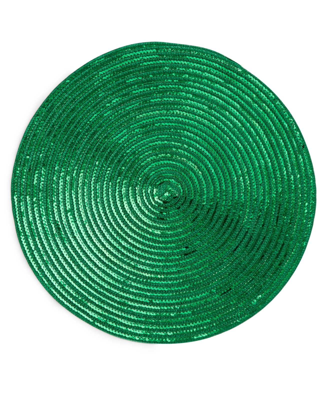 Elrene Sparkle Motion Sequin Green 15″ Round Placemat (Green)