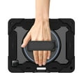 thumbnail image 3 of Decase for iPad Pro 12.9 2022/2021/2020/2018  Military Grade Protection Case,Built-in Hand Strap,Rotation Ring Stand,Rugged Shockproof Heavy Duty Drop Proof Protective Cover,Black, 3 of 8