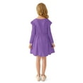 thumbnail image 3 of Actgleam Girls Ruffle Long Sleeve Dress Knit Cute Casual with 2 Pockets Dresses,Purple,7-8Years, 3 of 9