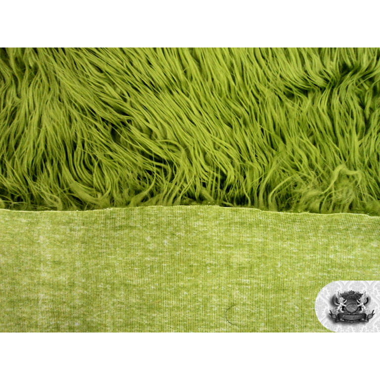Mongolian Faux Fur Olive Green Fabric Sold By The Yard 