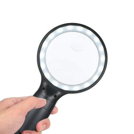 Offset Printing Machinery - Tomshine DC4.5V 1W 18 LED Handhold Magnifying Lamp 5X/15X Magnifier Glass Light 3 * AAA Battery Powered Operated Portable for Printing Machinery Carving Gardening Jewelry Identification Collection