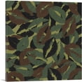 thumbnail image 1 of ARTCANVAS Army Green Brown Black Camo Camouflage Lips Kiss Pattern Canvas Art Print - Size: 18" x 18" (0.75" Deep), 1 of 9