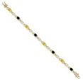 thumbnail image 3 of Gem Stone King 18K Yellow Gold Plated Silver Yellow Citrine and Black Onyx and Lab Grown Diamond Bracelet for Women | 3.41 Cttw | Gemstone November Birthstone | Oval 6X4MM | Length 7.25 inches, 3 of 6