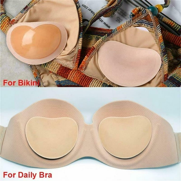Women Silicone Bra Inserts Lift Breast Pads Breathable Push Up Sticky Bra  Cups for Bikini Swimsuit,1 Pair