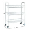 thumbnail image 2 of Household Essentials 3-Tier Slim Storage Cart, Heavy-Duty Steel Frame, Smooth Casters with Locks, Powder Coat Finish, Arched Handles, Easy to Assemble, Modern, Compact, White, 2 of 7
