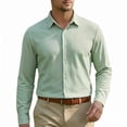 thumbnail image 3 of Business Casual Work Shirts for Men Lightweight Breathable Long Sleeve Textured Button Down Collared Dress Shirt, 3 of 5