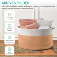 thumbnail image 5 of Organizix XXXXL Large Round Cotton Rope Storage Basket Bin Organizer Laundry Hamper with Handles, 21 x 21 x 14, Extra Large Blanket Woven Toy Basket, Brown, 5 of 7