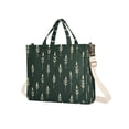 thumbnail image 7 of FORMRS Womens Corduroy Tote Bag Crossbody Shoulder Handbag with Pocket, Dark Green Plants, 7 of 7