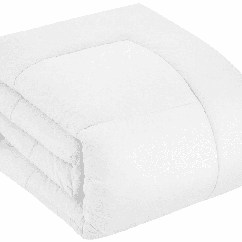 Luxury 500-TC Egyptian Cotton Box-Stitched Design Comforter | 300 GSM | Single Piece, Oversized King Size 98" x 120" Inches, 1pc Comforter with 4 Corner Tabs, (White)