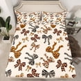 thumbnail image 2 of Homewish Kawaii Bowtie Twin Sheet Sets 3pcs for Teens Female Adults,Leopard Zebra Print Twin Fitted Sheet Microfiber,Black Brown Breathable Flat Sheet,Lightweight Room Decor, 2 of 7