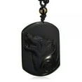 thumbnail image 5 of HOOUN Natural Black Obsidian Carving Wolf Head Amulet Pendant Necklace Obsidian Charms, 5 of 9