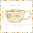 thumbnail image 3 of Elegant Floral Ceramic Mug Coffee Cup with Flower Decorations, 250ml Spring Drinkware for Home Decor,C, 3 of 6