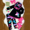 thumbnail image 2 of Toddler Kids Baby Girl Unicorn Tops Dress Floral Pants Outfits Set Clothes, 2 of 6