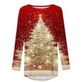thumbnail image 4 of Ounisa Sequin Christmas Tree Sweatshirt Woman Christmas Round Neck Sweater Xmas Gifts Top Casual Long Sleeve Tops, 4 of 5