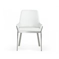 thumbnail image 2 of Limari Home Ganon 19.5" Faux Leather/Steel Dining Chair in White/Brushed, 2 of 5