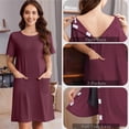 thumbnail image 5 of Pinspark Open Back Hospital Gowns for Women Tear Away Short Sleeve Post Surgery Soft Nightgowns for Elderly Women With Pocket, 5 of 6