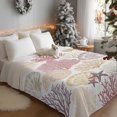 thumbnail image 3 of Nautical Shell Pink Coral Conch Throw Blanket Flannel Fleece Throws, Mbre Ocean Starfish Watercolor Lightweight Super Soft Warm Blankets for Couch Sofa Bed All Season Use, 40x50 in, 3 of 9