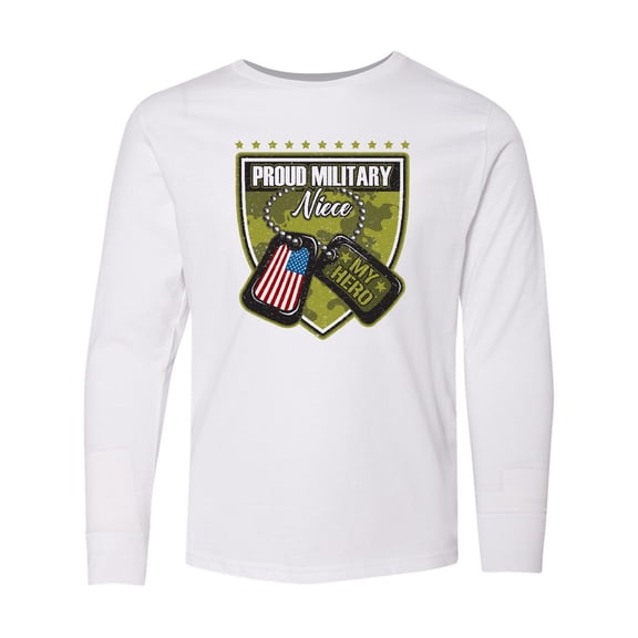 Inktastic Proud Military Niece Gift Long Sleeve Youth T-Shirt