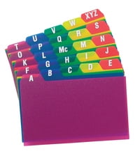 25 Guides per Set Assorted Colors Oxford Index Card Guides with Laminated Tabs 4635 4 x 6 Size A-Z Alphabetical 