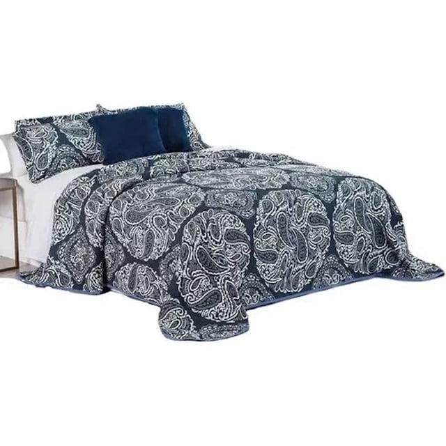 Colcha Jacquard Concord Fiorela Matrimonial Poliester Azul