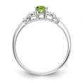 thumbnail image 2 of Auriga Fine Jewelry 14K White Gold Peridot and Diamond Ring for Women Size 7, 2 of 6