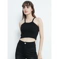 thumbnail image 5 of Womens Casual Vest Stretch Rib Knit Cropped Yoga Sleeveless High Elastic Tank Tops, 5 of 6