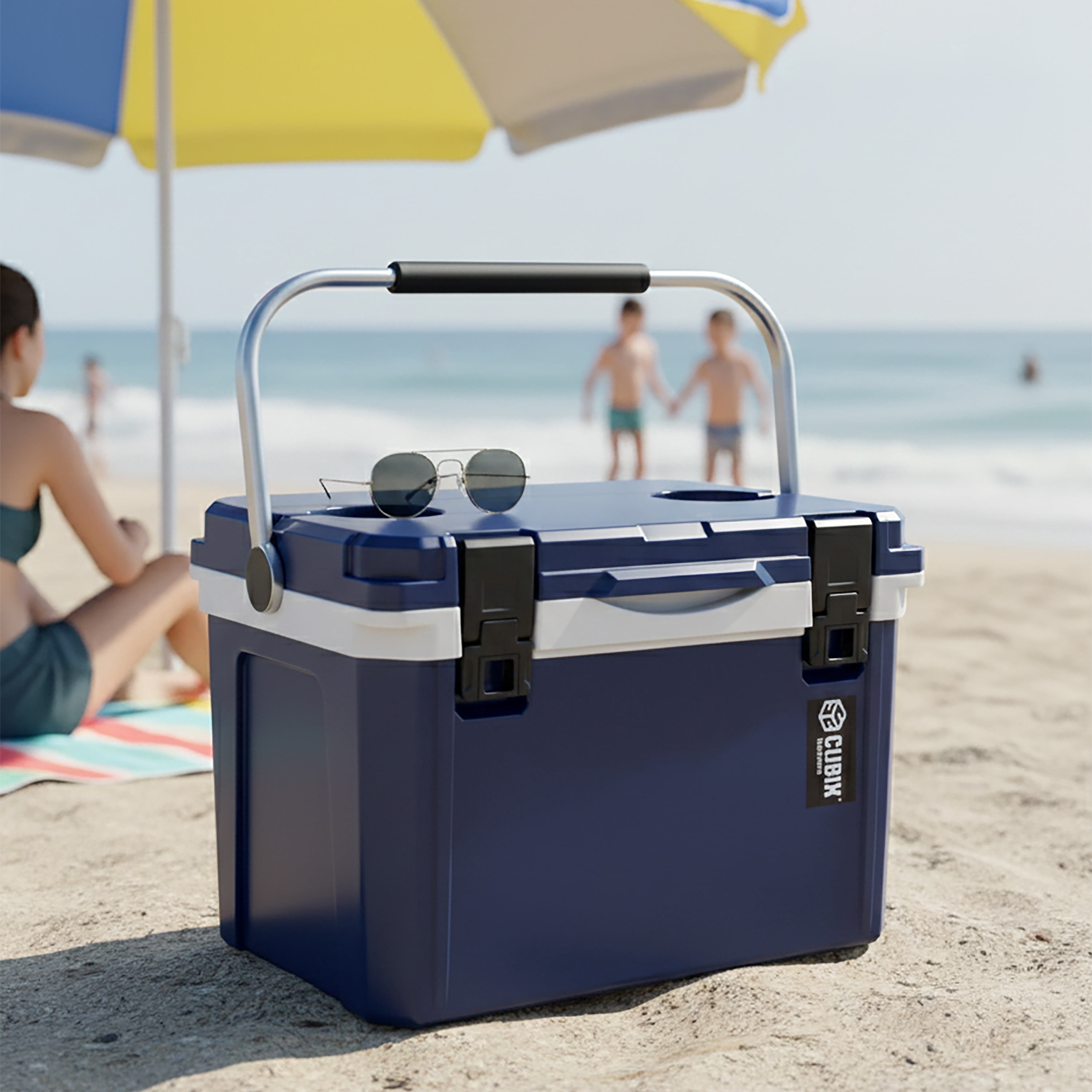 Cubix Outdoors® 20Q Lightweight Portable Insulated Hard Cooler Fits 30 Cans - Abyss Blue