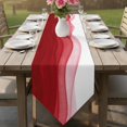 thumbnail image 6 of Red Ombre Waves Table Runner Linen Burlap Table Runner 72 Inches Long Abstract Art Gradient Modern Dresser Scarves for Kitchen Island Coffee Dining Room Party Wedding Banquet Holiday Decor 14"x72", 6 of 8