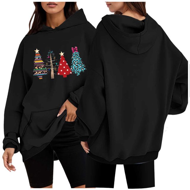 WEAIXIMIUNG Robe Chandail en Molleton avec Poches Maxi Mode Décontractée Ample Imprimé Sport Chandail à Capuchon Chandail à Capuchon