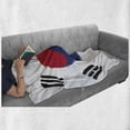 thumbnail image 5 of Korean Flag Soft Flannel Fleece Throw Blanket, South Korea Country Concept Grunge Painting, Cozy Plush for Indoor and Outdoor Use, 50" x 70", White Dark Pink Blue, by Ambesonne, 5 of 5