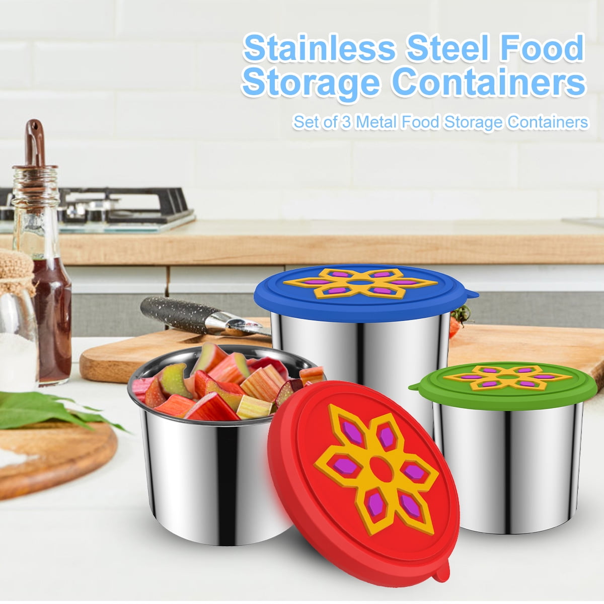 Stainless Steel and Silicone Food Container for Children and Adults